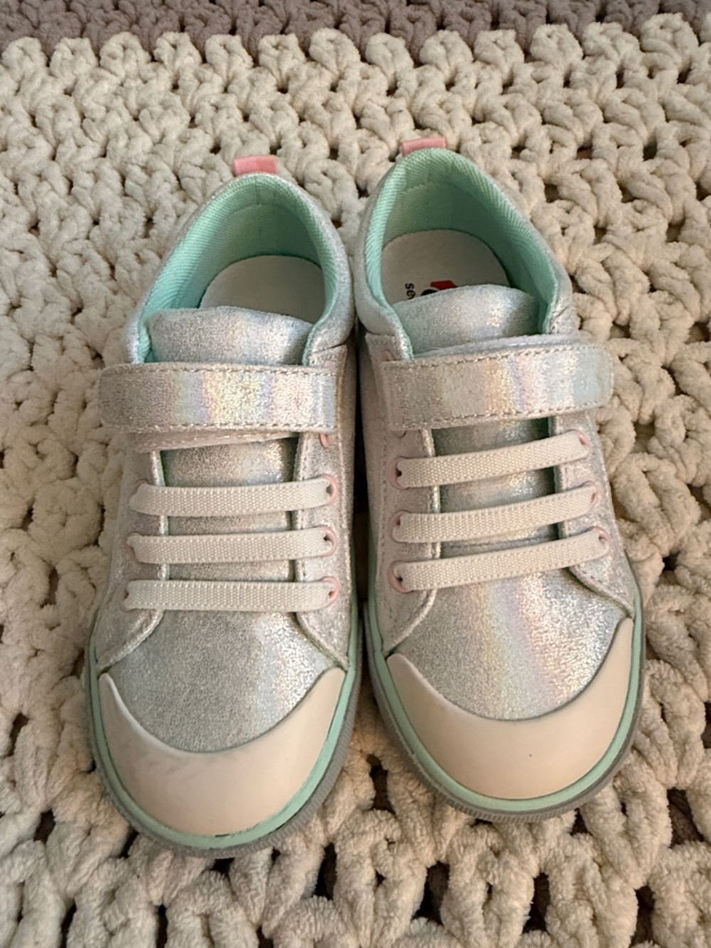 See Kai run Shimmer Low-Top Sneakers in Iridescent Silver - Picture 2 of 5